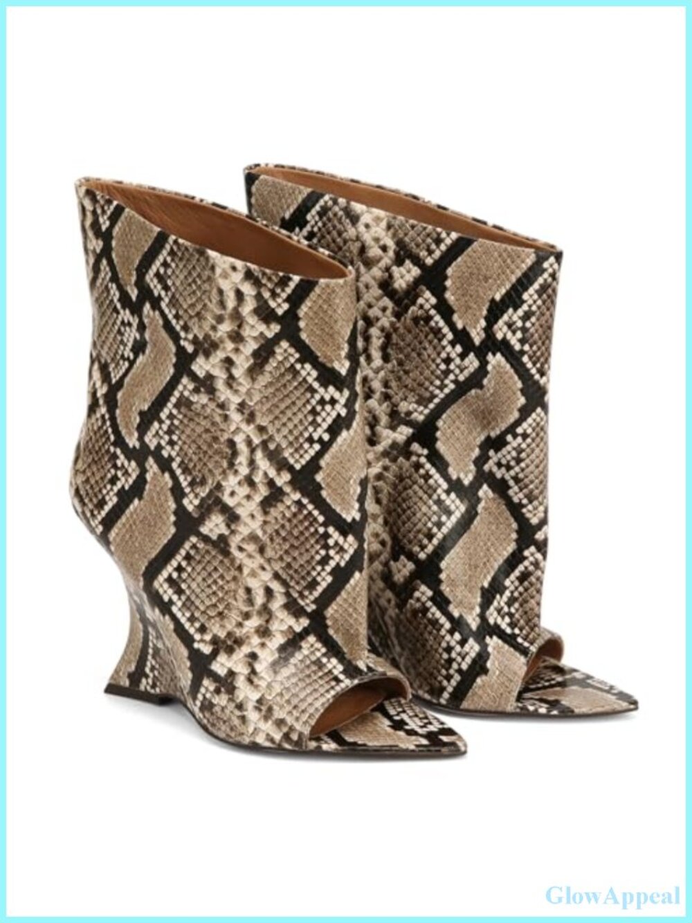 Womens Open Toe Slouchy Wedge Booties Mid Calf